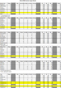 Netball Summer League Results