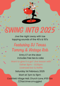 Cockfield Community presents SWING INTO 2025 on Saturday 1st February 2025